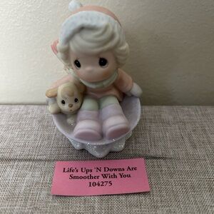 Enesco White and Orange Figurine Base